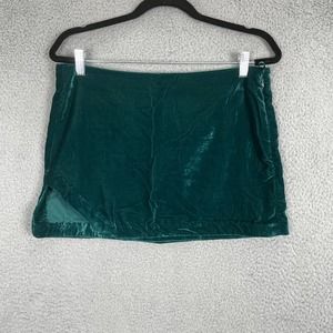 Free People Annalise Velvet Skirt Womens 10 Green Deep Teal Mini Jewel Tone NYE